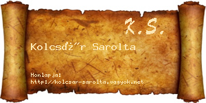 Kolcsár Sarolta névjegykártya